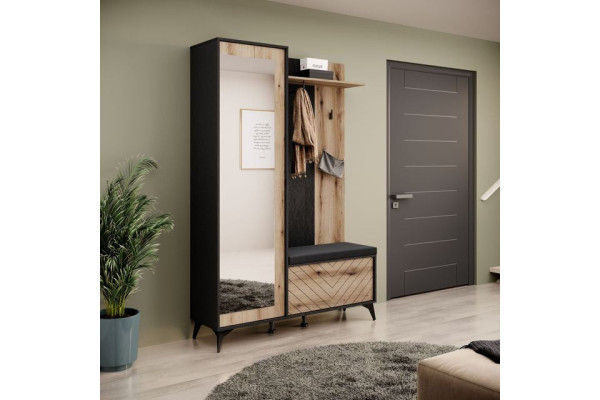Garderoba DIAMOND G134 Dąb Evoke/Czarny 134 cm – System DIAMOND