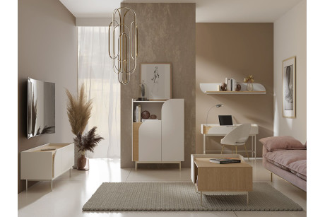 Regał CARMEN Macadamia 128 cm – Modułowy System Mebli