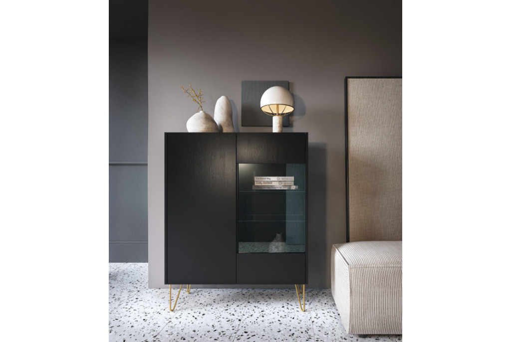 Witryna HARMONY WT97 Czarny Marmur Black Royal