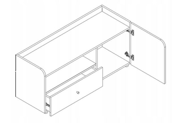 Szafka RTV YUKI Eukaliptus – 51 cm Wąska Szafka 120 cm do Pokoju Młodzieżowego 2