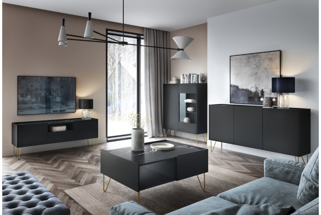 Witryna HARMONY WT97 Czarny Marmur Black Royal