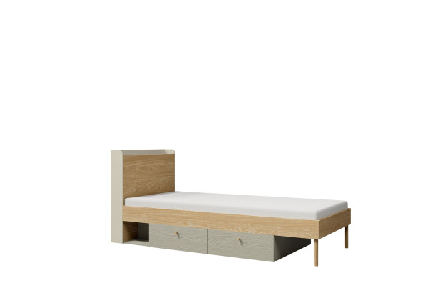 Łóżko z Szufladami YUKI Eukaliptus – 90x200 cm Łóżko Młodzieżowe
