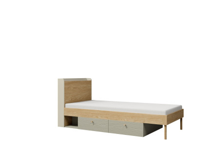 Łóżko z Szufladami YUKI Eukaliptus – 90x200 cm Łóżko Młodzieżowe