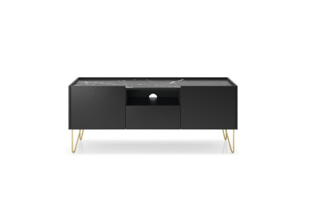 Szafka RTV HARMONY 144 Czarny Marmur Black Royal