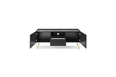 Szafka RTV HARMONY 144 Czarny Marmur Black Royal