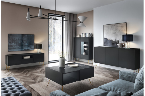Meble Systemowe HARMONY Zestaw 1 Czarny Marmur