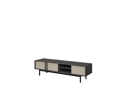 Stolik RTV Duży 3D ALSY Antracyt/Beż Jasny 43x163x43 cm