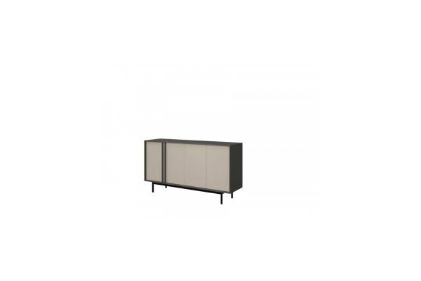 Komoda Duża 4D ALSY Antracyt/Beż Jasny 87x163x43 cm