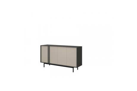 Komoda Duża 4D ALSY Antracyt/Beż Jasny 87x163x43 cm