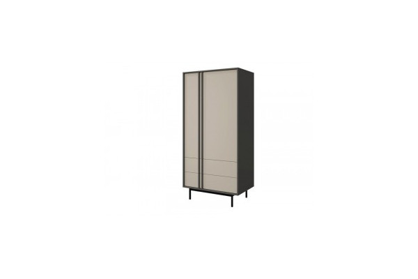 Szafa 2S2D ALSY Antracyt/Beż Jasny 195x93x60 cm