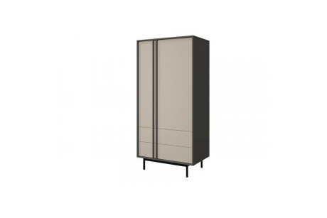 Szafa 2S2D ALSY Antracyt/Beż Jasny 195x93x60 cm