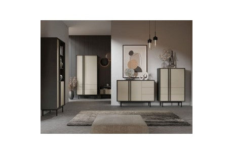Szafa 2S2D ALSY Antracyt/Beż Jasny 195x93x60 cm