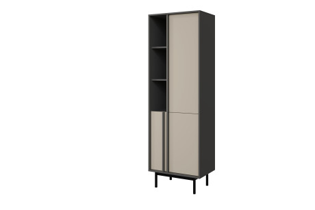 Regał 3D ALSY Antracyt/Beż Jasny 195x63x43 cm