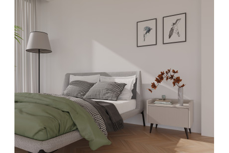 Szafka nocna ADEMO 52 cm Kaszmir Ryflowany – nowoczesna sypialnia