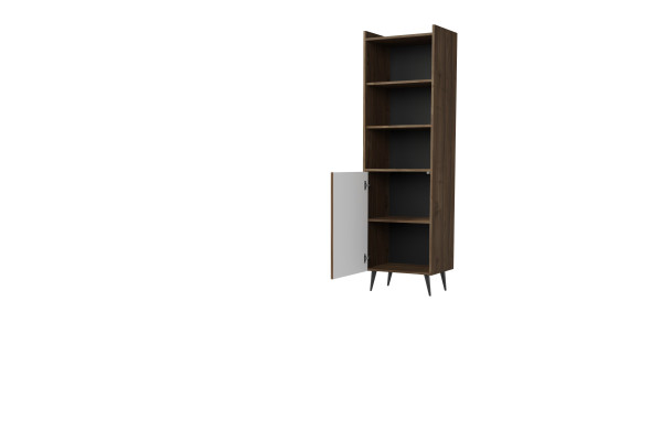Regał ADEMO 180x52x41 cm Orzech Ryflowany – salon i sypialnia 2