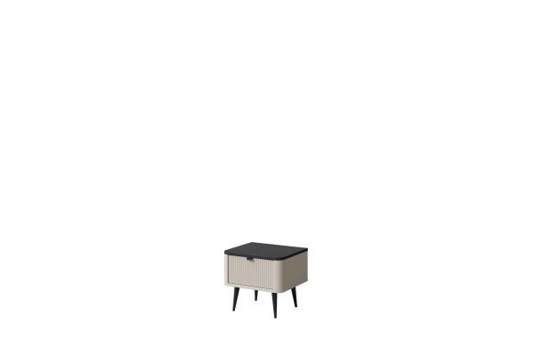 Stolik nocny MARLY 50 cm kaszmir/szary – szafka nocna do sypialni