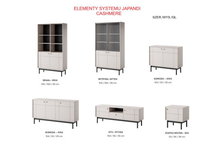 Regał witryna JAPANDI R104 cashmere
