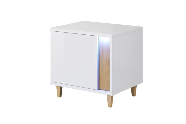 Stolik Nocny MARCO L/P z LED — Nowoczesna Szafka do Sypialni 2