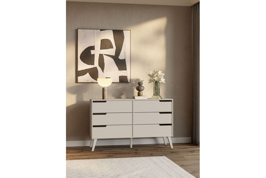 Komoda NORDELO 6S Kaszmir – Komoda 137 cm z 6 Szufladami