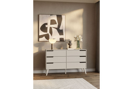 Komoda NORDELO 6S Kaszmir – Komoda 137 cm z 6 Szufladami