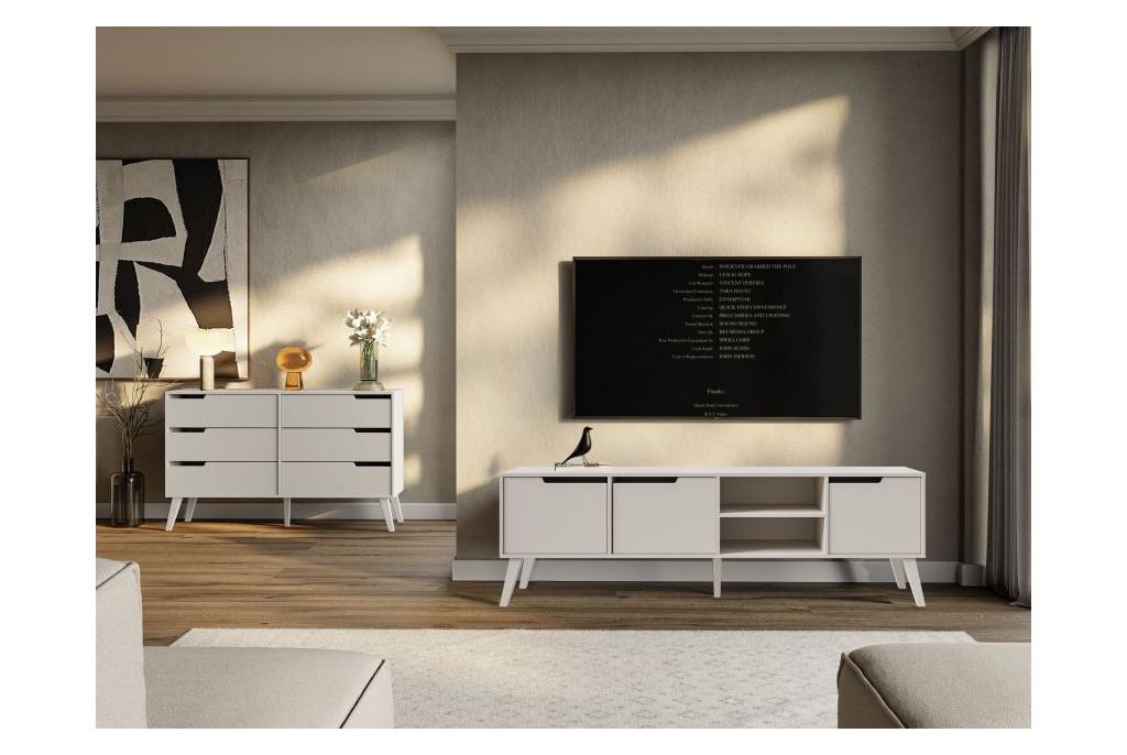 Komoda NORDELO 6S Kaszmir – Komoda 137 cm z 6 Szufladami