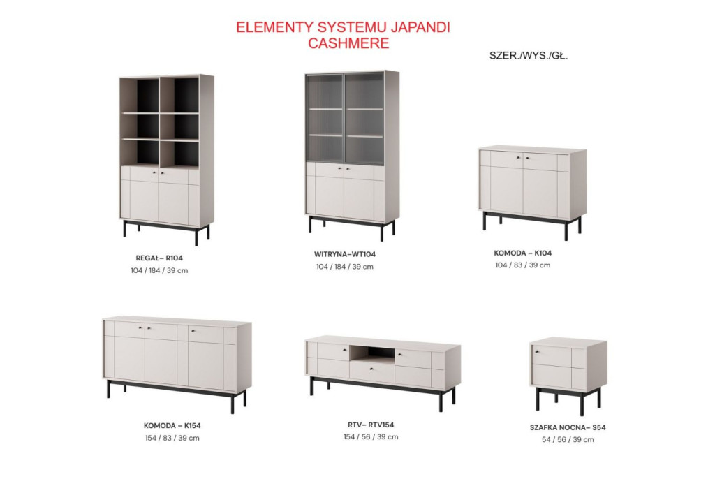 Meble systemowe JAPANDI cashmere - zestaw 1