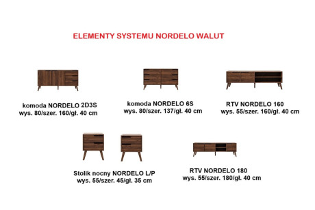Stolik RTV 160 NORDELO walut