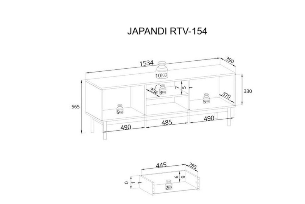 Stolik RTV JAPANDI RTV154 linea