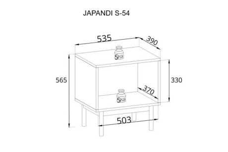 Stolik nocny JAPANDI S54 linea