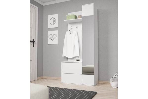 Garderoba GREEN biała z lustrem