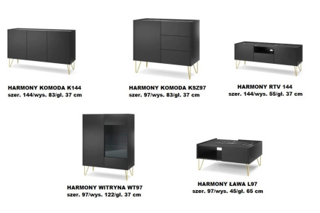 Ława HARMONY L97 Czarny Marmur Black Royal