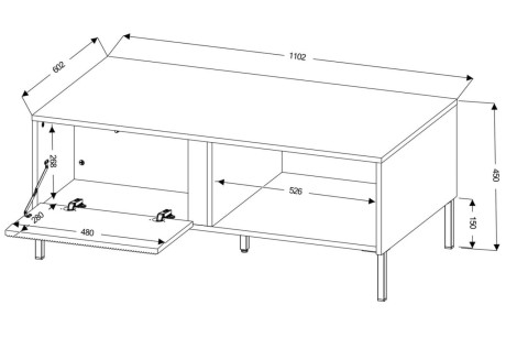 Ława MIA Dąb Odwieczny – 110 cm Stolik Kawowy do Salonu