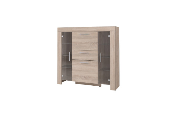 Barek Szklany CEZAR Sonoma 130 cm – Mebel do Salonu