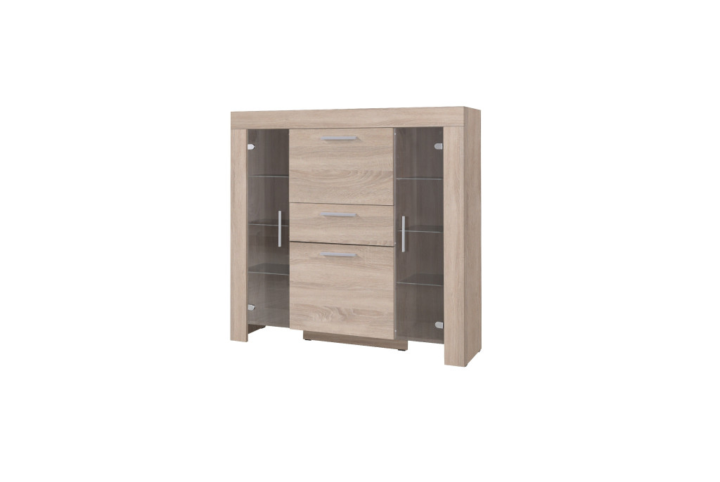 Barek Szklany CEZAR Sonoma 130 cm – Mebel do Salonu