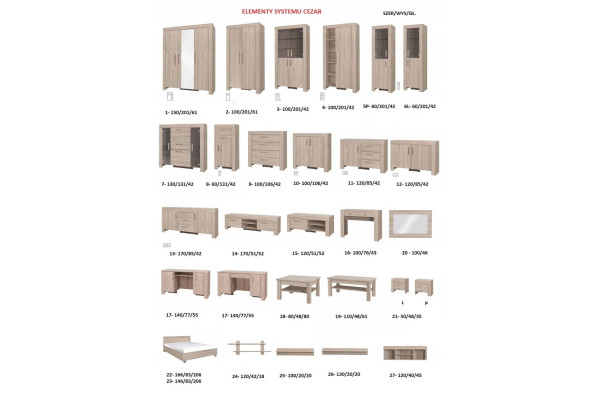 Toaletka CEZAR Sonoma 100 cm – Elegancka do Sypialni 2