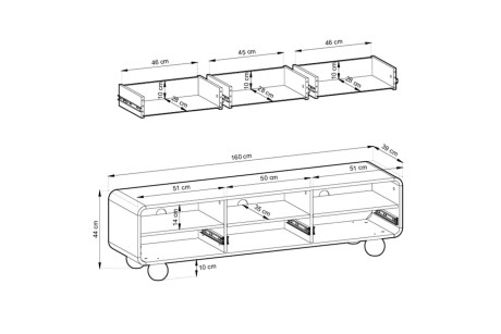 Stolik RTV ALBION RTV160 – Szafka pod TV do Salonu