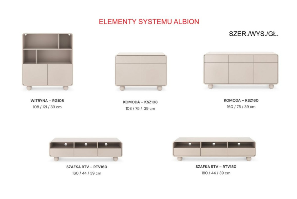 Stolik RTV ALBION RTV160 – Szafka pod TV do Salonu