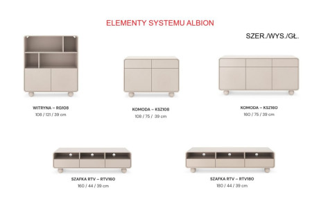 Stolik RTV ALBION RTV160 – Szafka pod TV do Salonu