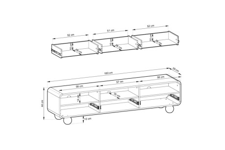 Stolik RTV ALBION RTV180