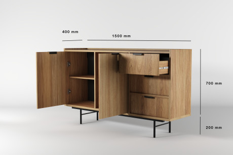 Komoda EDISON 2D3S Hikora – Komoda z Szufladami i Szafkami