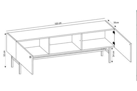 System DIVA Czarny Zestaw 1 – Komody i RTV