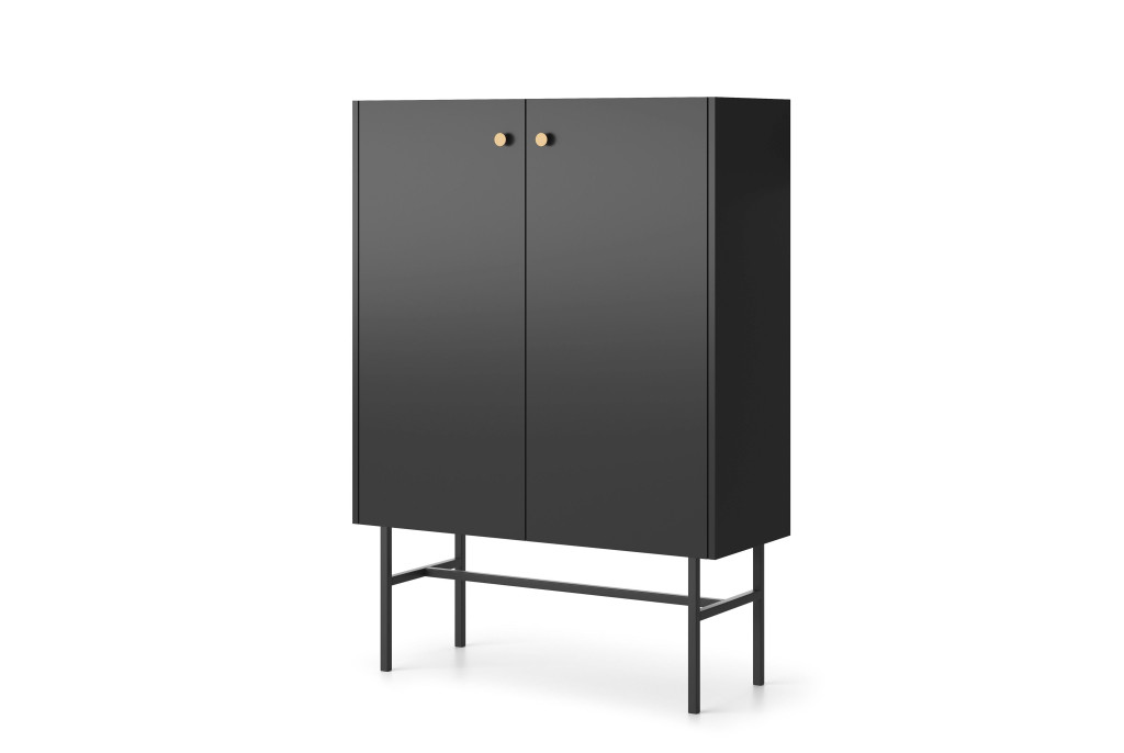 Komoda DIVA 2D Czarna 150 cm – Nowoczesna
