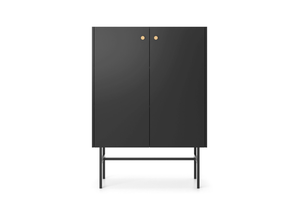 Komoda DIVA 2D Czarna 150 cm – Nowoczesna