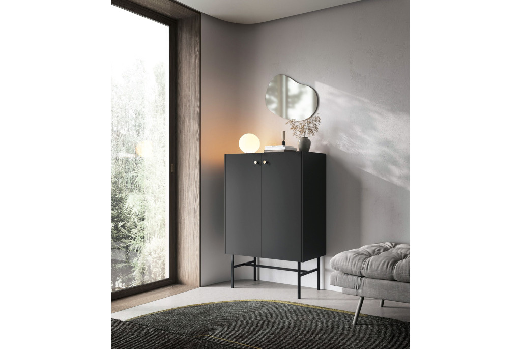 Komoda DIVA 2D Czarna 150 cm – Nowoczesna
