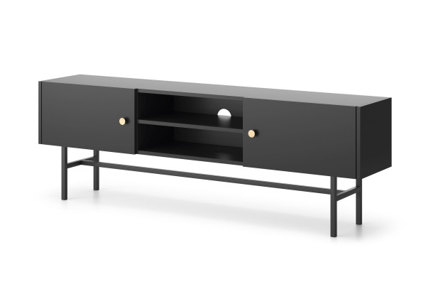 Stolik RTV DIVA Czarny 155 cm – Nowoczesny