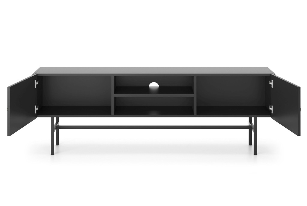 Stolik RTV DIVA Czarny 155 cm – Nowoczesny