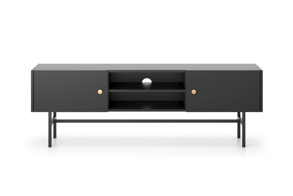 Stolik RTV DIVA Czarny 155 cm – Nowoczesny