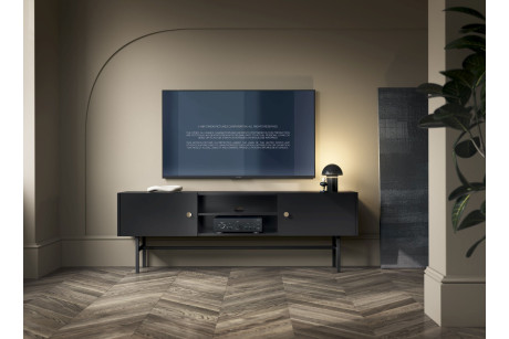 Stolik RTV DIVA Czarny 155 cm – Nowoczesny
