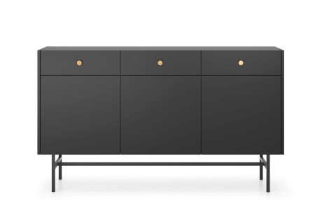 Komoda DIVA 3D3S Czarna 155 cm – 6 przestrzeni