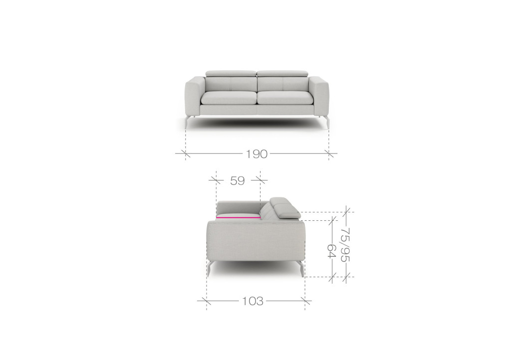 Sofa RELAX 2,5 bez funkcji spania